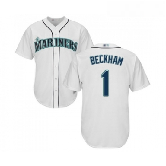 Youth Seattle Mariners 1 Tim Beckham Replica White Home Cool Base Baseball Jersey Youth Seattle Mariners 1 Tim Beckham Replica White Home Cool Base Baseball Jersey