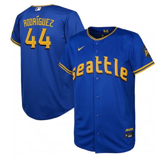 Youth Seattle Mariners 44 Julio Rodriguez Royal 2023 City Connect Stitched Baseball Jersey Youth Seattle Mariners 44 Julio Rodriguez Royal 2023 City Connect Stitched Baseball Jersey