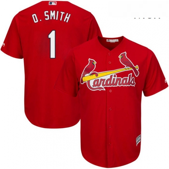 Mens Majestic St Louis Cardinals 1 Ozzie Smith Replica Red Cool Base MLB Jersey Mens Majestic St Louis Cardinals 1 Ozzie Smith Replica Red Cool Base MLB Jersey