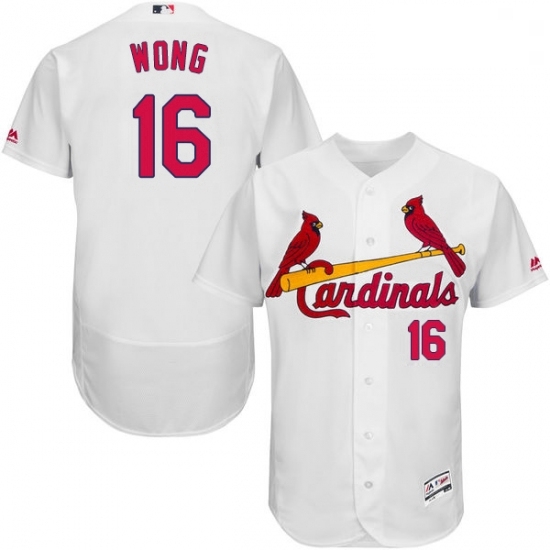 Mens Majestic St Louis Cardinals 16 Kolten Wong White Home Flex Base Authentic Collection MLB Jersey Mens Majestic St Louis Cardinals 16 Kolten Wong White Home Flex Base Authentic Collection MLB Jersey
