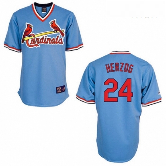 Mens Majestic St Louis Cardinals 24 Whitey Herzog Replica Blue Cooperstown Throwback MLB Jersey Mens Majestic St Louis Cardinals 24 Whitey Herzog Replica Blue Cooperstown Throwback MLB Jersey