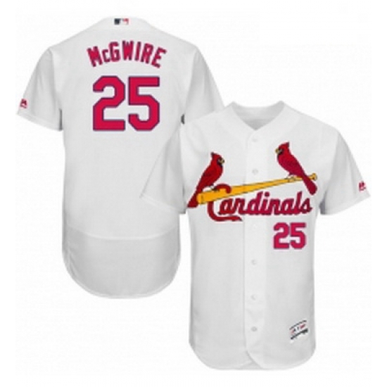Mens Majestic St Louis Cardinals 25 Mark McGwire White Home Flex Base Authentic Collection MLB Jersey Mens Majestic St Louis Cardinals 25 Mark McGwire White Home Flex Base Authentic Collection MLB Jersey