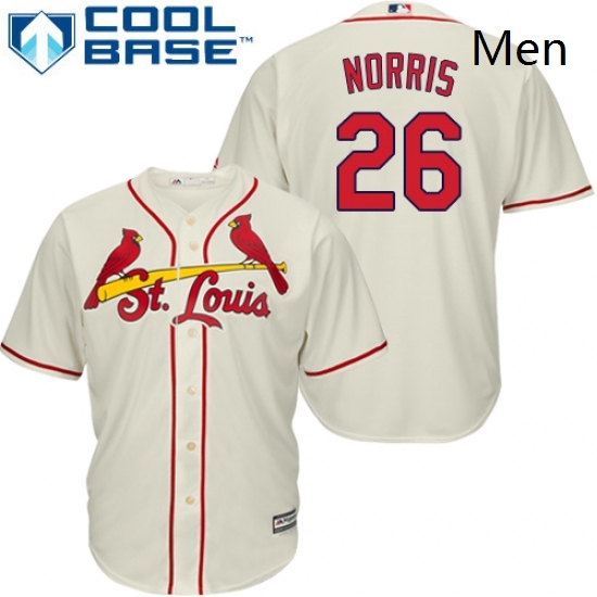 Mens Majestic St Louis Cardinals 26 Bud Norris Replica Cream Alternate Cool Base MLB Jersey Mens Majestic St Louis Cardinals 26 Bud Norris Replica Cream Alternate Cool Base MLB Jersey