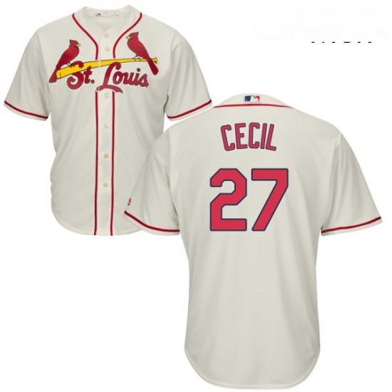 Mens Majestic St Louis Cardinals 27 Brett Cecil Replica Cream Alternate Cool Base MLB Jersey Mens Majestic St Louis Cardinals 27 Brett Cecil Replica Cream Alternate Cool Base MLB Jersey