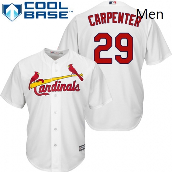 Mens Majestic St Louis Cardinals 29 Chris Carpenter Replica White Home Cool Base MLB Jersey Mens Majestic St Louis Cardinals 29 Chris Carpenter Replica White Home Cool Base MLB Jersey