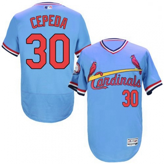 Mens Majestic St Louis Cardinals 30 Orlando Cepeda Light Blue FlexBase Authentic Collection MLB JerseyCooperst Mens Majestic St Louis Cardinals 30 Orlando Cepeda Light Blue FlexBase Authentic Collection MLB JerseyCooperst