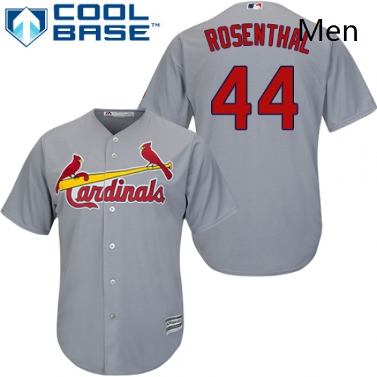 Mens Majestic St Louis Cardinals 44 Trevor Rosenthal Replica Grey Road Cool Base MLB Jersey Mens Majestic St Louis Cardinals 44 Trevor Rosenthal Replica Grey Road Cool Base MLB Jersey