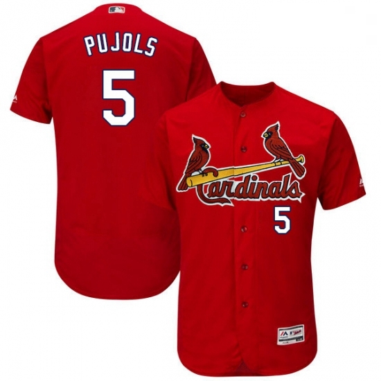 Mens Majestic St Louis Cardinals 5 Albert Pujols Red Alternate Flex Base Authentic Collection MLB Jersey Mens Majestic St Louis Cardinals 5 Albert Pujols Red Alternate Flex Base Authentic Collection MLB Jersey