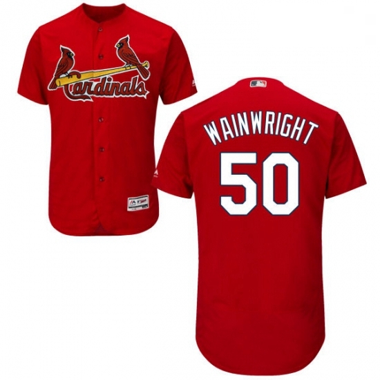 Mens Majestic St Louis Cardinals 50 Adam Wainwright Red Alternate Flex Base Authentic Collection MLB Jersey Mens Majestic St Louis Cardinals 50 Adam Wainwright Red Alternate Flex Base Authentic Collection MLB Jersey