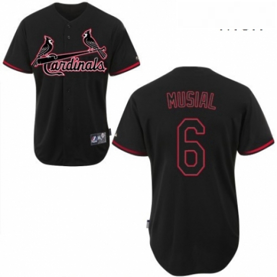 Mens Majestic St Louis Cardinals 6 Stan Musial Authentic Black Fashion MLB Jersey Mens Majestic St Louis Cardinals 6 Stan Musial Authentic Black Fashion MLB Jersey
