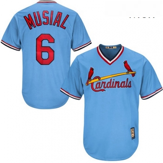Mens Majestic St Louis Cardinals 6 Stan Musial Authentic Light Blue Cooperstown MLB Jersey Mens Majestic St Louis Cardinals 6 Stan Musial Authentic Light Blue Cooperstown MLB Jersey