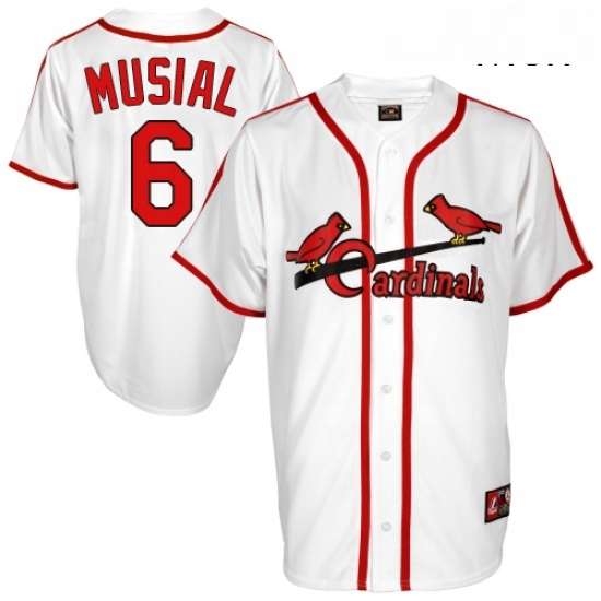 Mens Majestic St Louis Cardinals 6 Stan Musial Authentic White Cooperstown Throwback MLB Jersey Mens Majestic St Louis Cardinals 6 Stan Musial Authentic White Cooperstown Throwback MLB Jersey