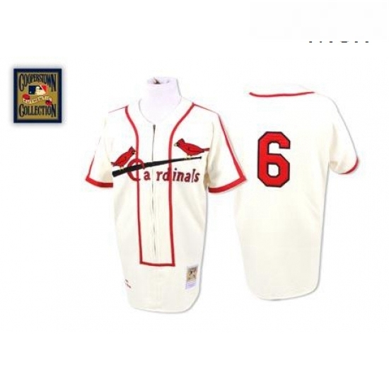 Mens Mitchell and Ness St Louis Cardinals 6 Stan Musial Authentic Cream Throwback MLB Jersey Mens Mitchell and Ness St Louis Cardinals 6 Stan Musial Authentic Cream Throwback MLB Jersey