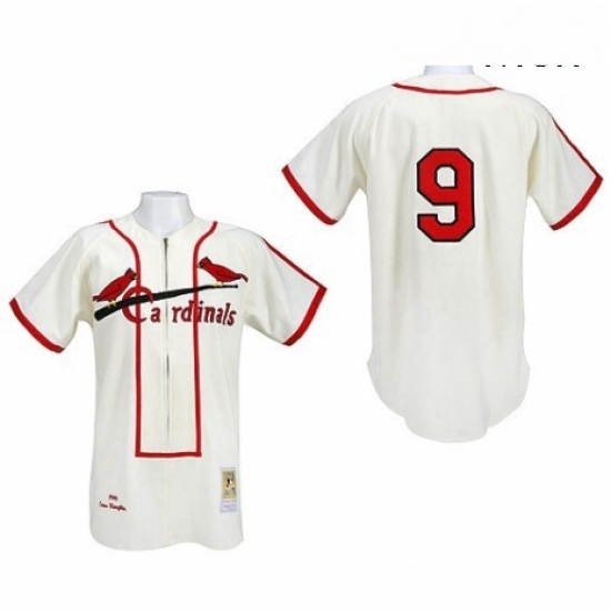 Mens Mitchell and Ness St Louis Cardinals 9 Roger Maris Replica Cream Throwback MLB Jersey Mens Mitchell and Ness St Louis Cardinals 9 Roger Maris Replica Cream Throwback MLB Jersey