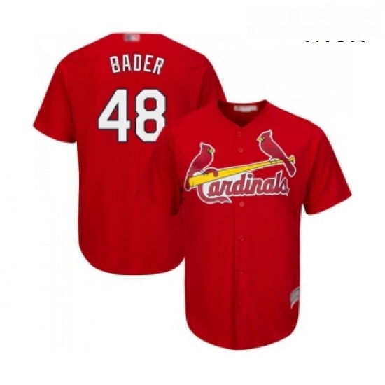 Mens St Louis Cardinals 48 Harrison Bader Replica Red Cool Base Baseball Jersey Mens St Louis Cardinals 48 Harrison Bader Replica Red Cool Base Baseball Jersey
