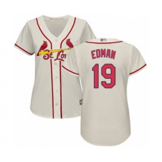 Women's St. Louis Cardinals #19 Tommy Edman Authentic Cream Alternate Cool Base Baseball Player Jersey Women's St. Louis Cardinals #19 Tommy Edman Authentic Cream Alternate Cool Base Baseball Player Jersey