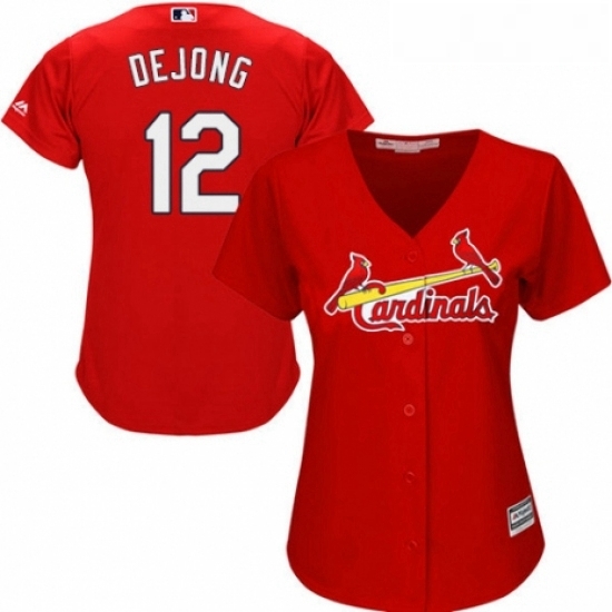 Womens Majestic St Louis Cardinals 12 Paul DeJong Authentic Red Alternate Cool Base MLB Jersey Womens Majestic St Louis Cardinals 12 Paul DeJong Authentic Red Alternate Cool Base MLB Jersey