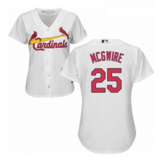 Womens Majestic St Louis Cardinals 25 Mark McGwire Authentic White Home Cool Base MLB Jersey Womens Majestic St Louis Cardinals 25 Mark McGwire Authentic White Home Cool Base MLB Jersey