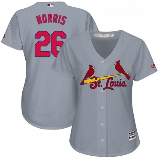 Womens Majestic St Louis Cardinals 26 Bud Norris Authentic Grey Road Cool Base MLB Jersey Womens Majestic St Louis Cardinals 26 Bud Norris Authentic Grey Road Cool Base MLB Jersey