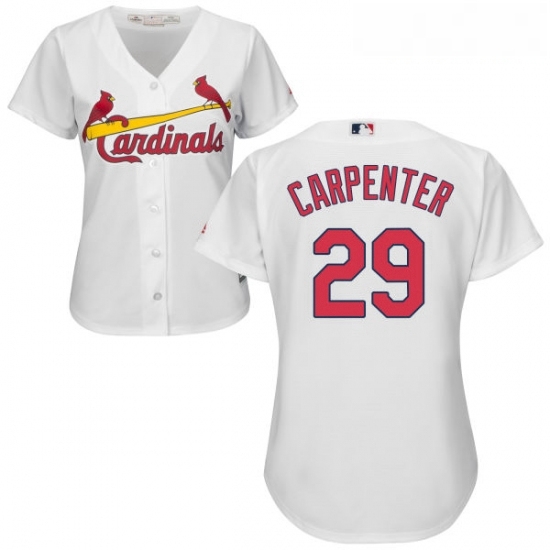 Womens Majestic St Louis Cardinals 29 Chris Carpenter Authentic White Home Cool Base MLB Jersey Womens Majestic St Louis Cardinals 29 Chris Carpenter Authentic White Home Cool Base MLB Jersey