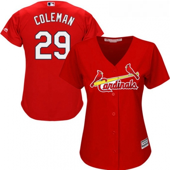 Womens Majestic St Louis Cardinals 29 Vince Coleman Authentic Red Alternate Cool Base MLB Jersey Womens Majestic St Louis Cardinals 29 Vince Coleman Authentic Red Alternate Cool Base MLB Jersey