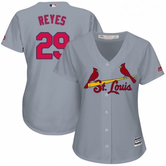 Womens Majestic St Louis Cardinals 29 lex Reyes Authentic Grey Road Cool Base MLB Jersey Womens Majestic St Louis Cardinals 29 lex Reyes Authentic Grey Road Cool Base MLB Jersey