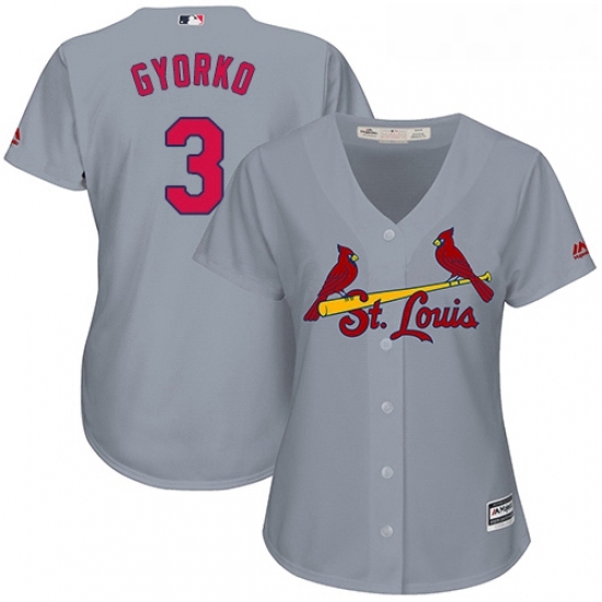 Womens Majestic St Louis Cardinals 3 Jedd Gyorko Authentic Grey Road Cool Base MLB Jersey Womens Majestic St Louis Cardinals 3 Jedd Gyorko Authentic Grey Road Cool Base MLB Jersey