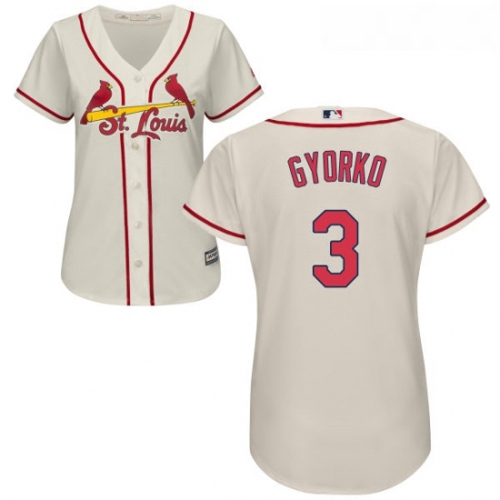 Womens Majestic St Louis Cardinals 3 Jedd Gyorko Replica Cream Alternate Cool Base MLB Jersey Womens Majestic St Louis Cardinals 3 Jedd Gyorko Replica Cream Alternate Cool Base MLB Jersey