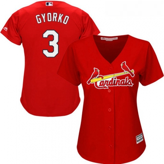 Womens Majestic St Louis Cardinals 3 Jedd Gyorko Replica Red Alternate Cool Base MLB Jersey Womens Majestic St Louis Cardinals 3 Jedd Gyorko Replica Red Alternate Cool Base MLB Jersey