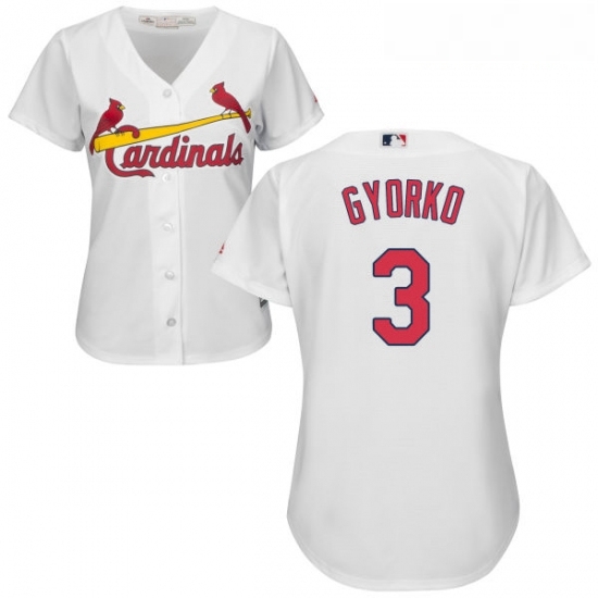 Womens Majestic St Louis Cardinals 3 Jedd Gyorko Replica White Home Cool Base MLB Jersey Womens Majestic St Louis Cardinals 3 Jedd Gyorko Replica White Home Cool Base MLB Jersey