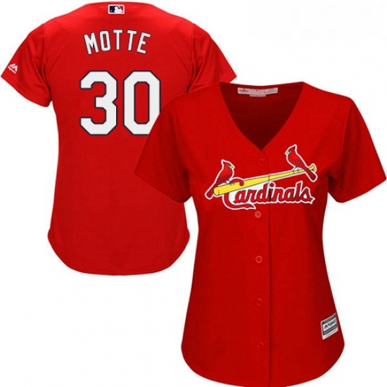 Womens Majestic St Louis Cardinals 30 Jason Motte Authentic Red Alternate Cool Base MLB Jersey Womens Majestic St Louis Cardinals 30 Jason Motte Authentic Red Alternate Cool Base MLB Jersey