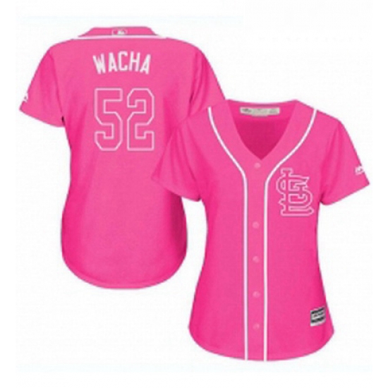 Womens Majestic St Louis Cardinals 52 Michael Wacha Authentic Pink Fashion MLB Jersey Womens Majestic St Louis Cardinals 52 Michael Wacha Authentic Pink Fashion MLB Jersey