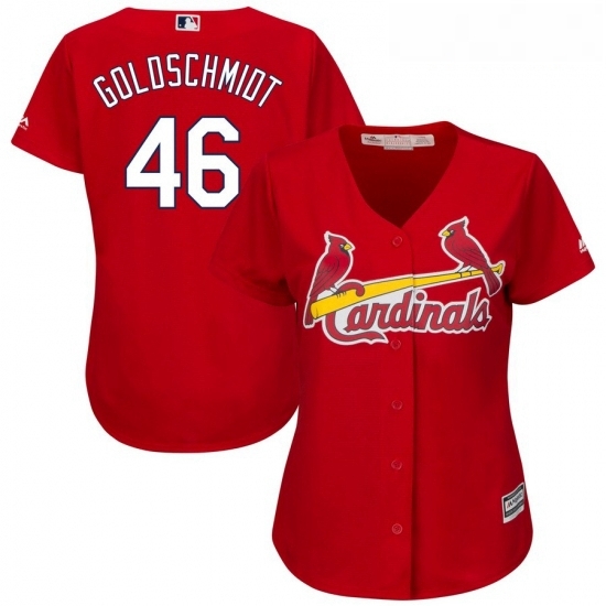 Womens St Louis Cardinals 46 Paul Goldschmidt Majestic Scarlet Alternate Official Cool Base Player Jersey Womens St Louis Cardinals 46 Paul Goldschmidt Majestic Scarlet Alternate Official Cool Base Player Jersey