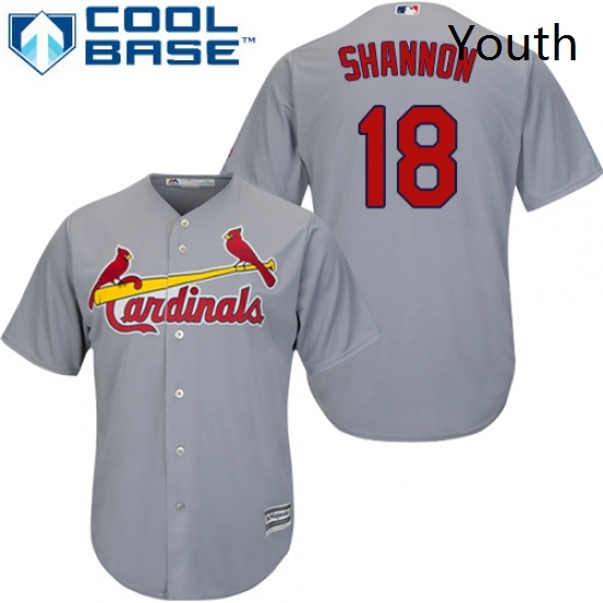 Youth Majestic St Louis Cardinals 18 Mike Shannon Authentic Grey Road Cool Base MLB Jersey Youth Majestic St Louis Cardinals 18 Mike Shannon Authentic Grey Road Cool Base MLB Jersey