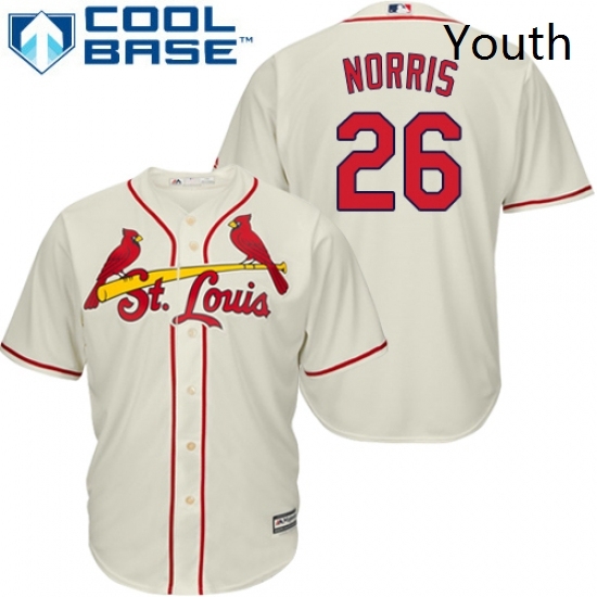 Youth Majestic St Louis Cardinals 26 Bud Norris Replica Cream Alternate Cool Base MLB Jersey Youth Majestic St Louis Cardinals 26 Bud Norris Replica Cream Alternate Cool Base MLB Jersey