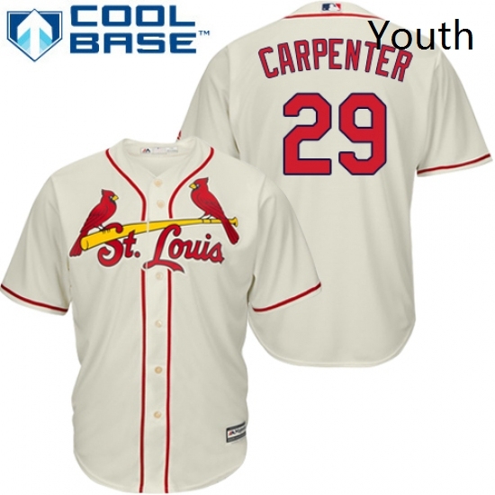 Youth Majestic St Louis Cardinals 29 Chris Carpenter Replica Cream Alternate Cool Base MLB Jersey Youth Majestic St Louis Cardinals 29 Chris Carpenter Replica Cream Alternate Cool Base MLB Jersey