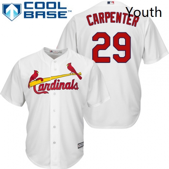 Youth Majestic St Louis Cardinals 29 Chris Carpenter Replica White Home Cool Base MLB Jersey Youth Majestic St Louis Cardinals 29 Chris Carpenter Replica White Home Cool Base MLB Jersey
