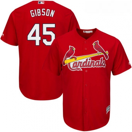 Youth Majestic St Louis Cardinals 45 Bob Gibson Replica Red Alternate Cool Base MLB Jersey Youth Majestic St Louis Cardinals 45 Bob Gibson Replica Red Alternate Cool Base MLB Jersey
