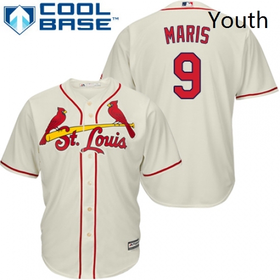 Youth Majestic St Louis Cardinals 9 Roger Maris Authentic Cream Alternate Cool Base MLB Jersey Youth Majestic St Louis Cardinals 9 Roger Maris Authentic Cream Alternate Cool Base MLB Jersey