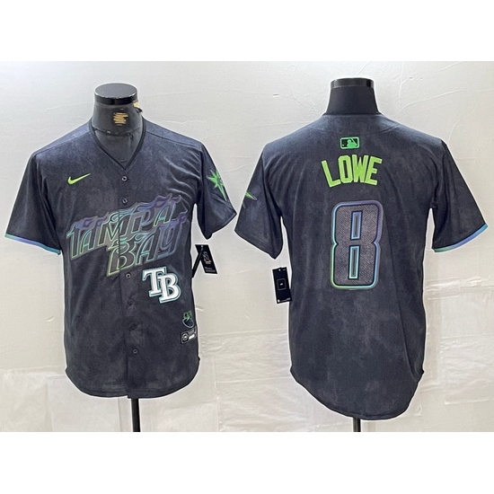 Men Tampa Bay Rays 8 Brandon Lowe Charcoal 2024 City Connect Limited Stitched jerseys 3 Men Tampa Bay Rays 8 Brandon Lowe Charcoal 2024 City Connect Limited Stitched jerseys 3