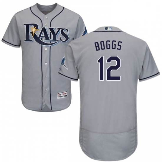 Mens Majestic Tampa Bay Rays 12 Wade Boggs Grey Road Flex Base Authentic Collection MLB Jersey Mens Majestic Tampa Bay Rays 12 Wade Boggs Grey Road Flex Base Authentic Collection MLB Jersey
