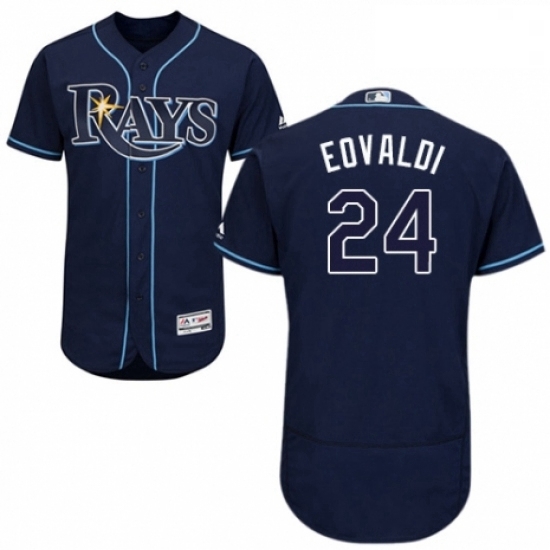 Mens Majestic Tampa Bay Rays 24 Nathan Eovaldi Navy Blue Alternate Flex Base Authentic Collection MLB Jersey Mens Majestic Tampa Bay Rays 24 Nathan Eovaldi Navy Blue Alternate Flex Base Authentic Collection MLB Jersey