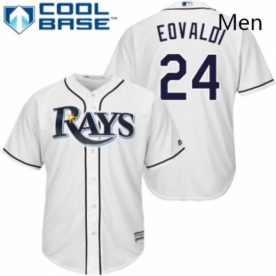 Mens Majestic Tampa Bay Rays 24 Nathan Eovaldi Replica White Home Cool Base MLB Jersey Mens Majestic Tampa Bay Rays 24 Nathan Eovaldi Replica White Home Cool Base MLB Jersey