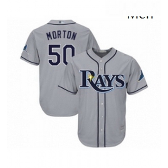 Mens Tampa Bay Rays 50 Charlie Morton Replica Grey Road Cool Base Baseball Jersey Mens Tampa Bay Rays 50 Charlie Morton Replica Grey Road Cool Base Baseball Jersey