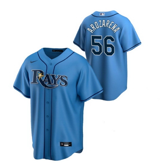 Men's Tampa Bay Rays #56 Randy Arozarena Blue Cool Base Stitched Baseball Jersey Men's Tampa Bay Rays #56 Randy Arozarena Blue Cool Base Stitched Baseball Jersey