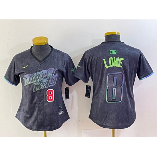 Women Tampa Bay Rays 8 Brandon Lowe Charcoal 2024 City Connect Limited Stitched Baseball Jersey 3 Women Tampa Bay Rays 8 Brandon Lowe Charcoal 2024 City Connect Limited Stitched Baseball Jersey 3
