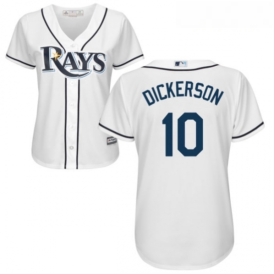 Womens Majestic Tampa Bay Rays 10 Corey Dickerson Replica White Home Cool Base MLB Jersey Womens Majestic Tampa Bay Rays 10 Corey Dickerson Replica White Home Cool Base MLB Jersey