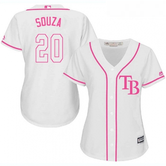 Womens Majestic Tampa Bay Rays 20 Steven Souza Replica White Fashion Cool Base MLB Jersey Womens Majestic Tampa Bay Rays 20 Steven Souza Replica White Fashion Cool Base MLB Jersey
