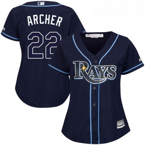 Womens Majestic Tampa Bay Rays 22 Chris Archer Replica Navy Blue Alternate Cool Base MLB Jersey Womens Majestic Tampa Bay Rays 22 Chris Archer Replica Navy Blue Alternate Cool Base MLB Jersey