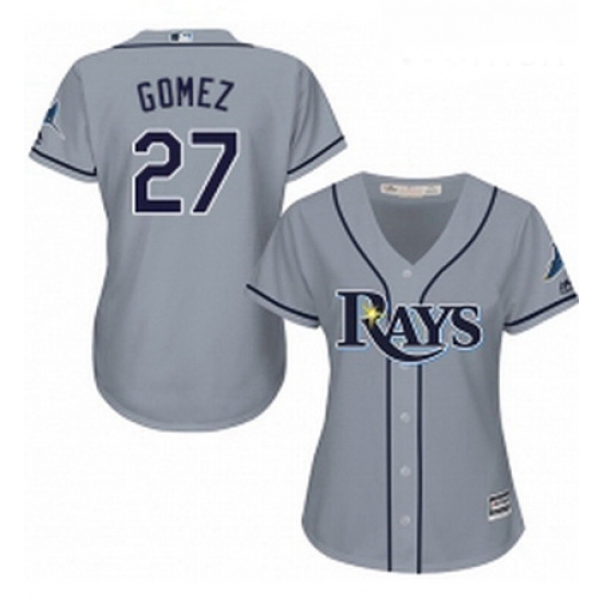 Womens Majestic Tampa Bay Rays 27 Carlos Gomez Authentic Grey Road Cool Base MLB Jersey Womens Majestic Tampa Bay Rays 27 Carlos Gomez Authentic Grey Road Cool Base MLB Jersey